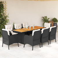 9-Delige Tuinset Met Kussens Poly Rattan