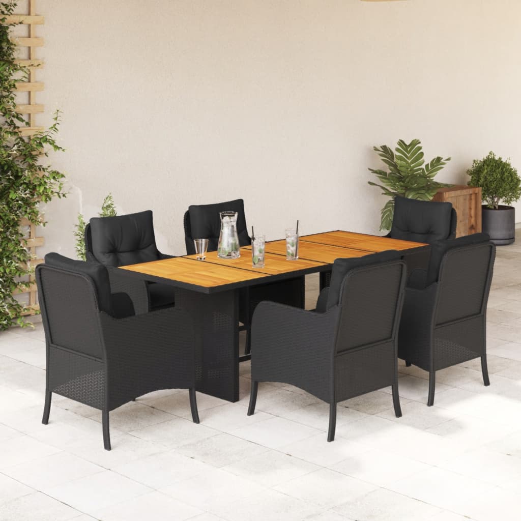 9-Delige Tuinset Met Kussens Poly Rattan