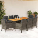 9-Delige Tuinset Met Kussens Poly Rattan