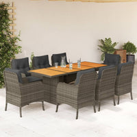 9-Delige Tuinset Met Kussens Poly Rattan