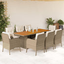 9-Delige Tuinset Met Kussens Poly Rattan