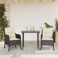 5-Delige Tuinset Met Kussens Poly Rattan Zwart