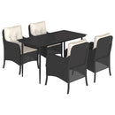 5-Delige Tuinset Met Kussens Poly Rattan Zwart