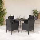 7-Delige Tuinset Met Kussens Poly Rattan Zwart