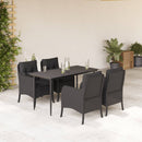 7-Delige Tuinset Met Kussens Poly Rattan Zwart