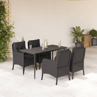 7-Delige Tuinset Met Kussens Poly Rattan Zwart