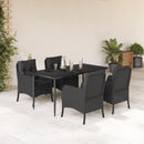7-Delige Tuinset Met Kussens Poly Rattan Zwart
