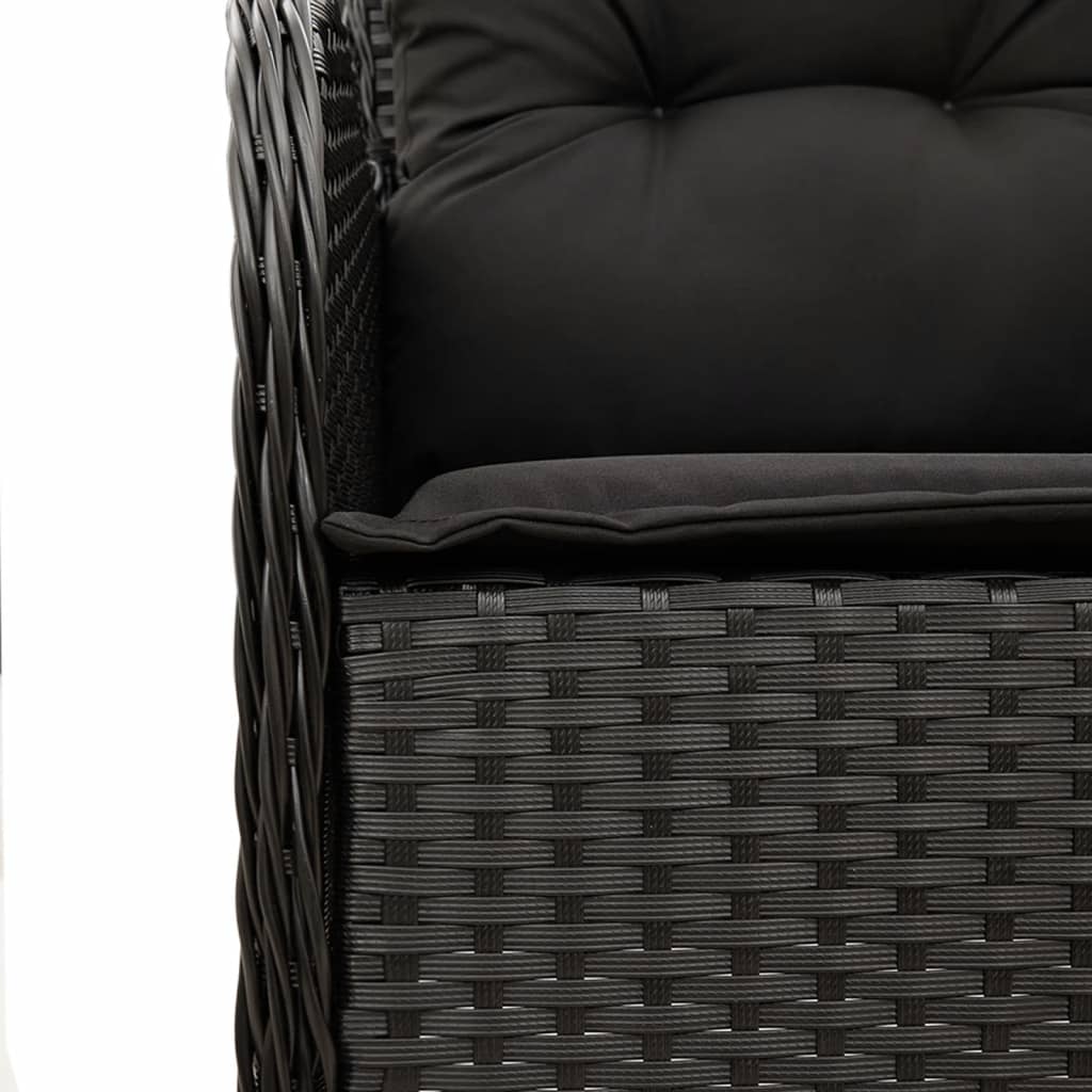 7-Delige Tuinset Met Kussens Poly Rattan Zwart