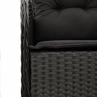 7-Delige Tuinset Met Kussens Poly Rattan Zwart