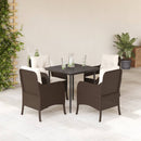 5-Delige Tuinset Met Kussens Poly Rattan Bruin