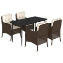 5-Delige Tuinset Met Kussens Poly Rattan Bruin