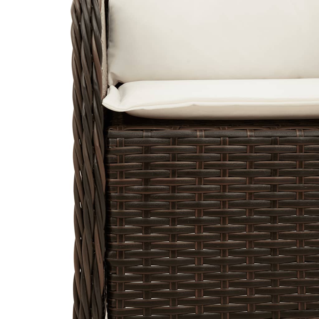 5-Delige Tuinset Met Kussens Poly Rattan Bruin