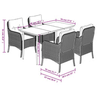 5-Delige Tuinset Met Kussens Poly Rattan Bruin