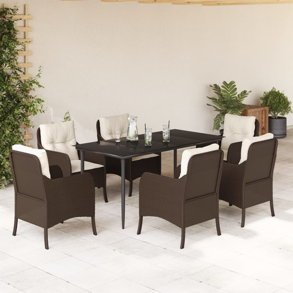 5-Delige Tuinset Met Kussens Poly Rattan Bruin