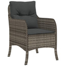 5-Delige Tuinset Met Kussens Poly Rattan Grijs