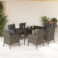 5-Delige Tuinset Met Kussens Poly Rattan Grijs