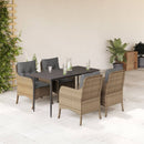5-Delige Tuinset Met Kussens Poly Rattan Beige