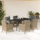 5-Delige Tuinset Met Kussens Poly Rattan Beige
