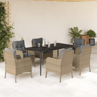 5-Delige Tuinset Met Kussens Poly Rattan Beige