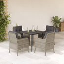 5-Delige Tuinset Met Kussens Poly Rattan Lichtgrijs