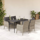 5-Delige Tuinset Met Kussens Poly Rattan Lichtgrijs