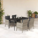 5-Delige Tuinset Met Kussens Poly Rattan Lichtgrijs