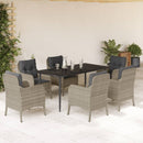 5-Delige Tuinset Met Kussens Poly Rattan Lichtgrijs