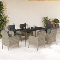 5-Delige Tuinset Met Kussens Poly Rattan Lichtgrijs