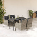9-Delige Tuinset Met Kussens Poly Rattan Lichtgrijs