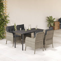 9-Delige Tuinset Met Kussens Poly Rattan Lichtgrijs