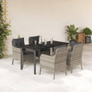 9-Delige Tuinset Met Kussens Poly Rattan Lichtgrijs