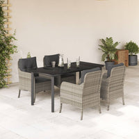 9-Delige Tuinset Met Kussens Poly Rattan Lichtgrijs