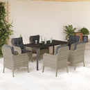 9-Delige Tuinset Met Kussens Poly Rattan Lichtgrijs