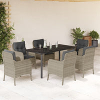 9-Delige Tuinset Met Kussens Poly Rattan Lichtgrijs