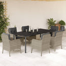 9-Delige Tuinset Met Kussens Poly Rattan Lichtgrijs