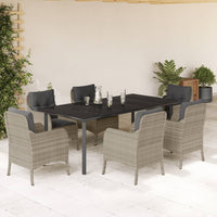 9-Delige Tuinset Met Kussens Poly Rattan Lichtgrijs
