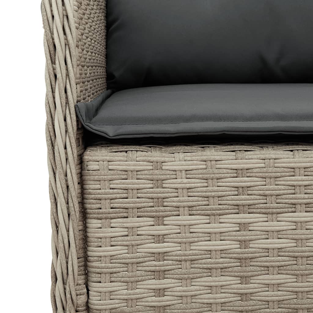9-Delige Tuinset Met Kussens Poly Rattan Lichtgrijs