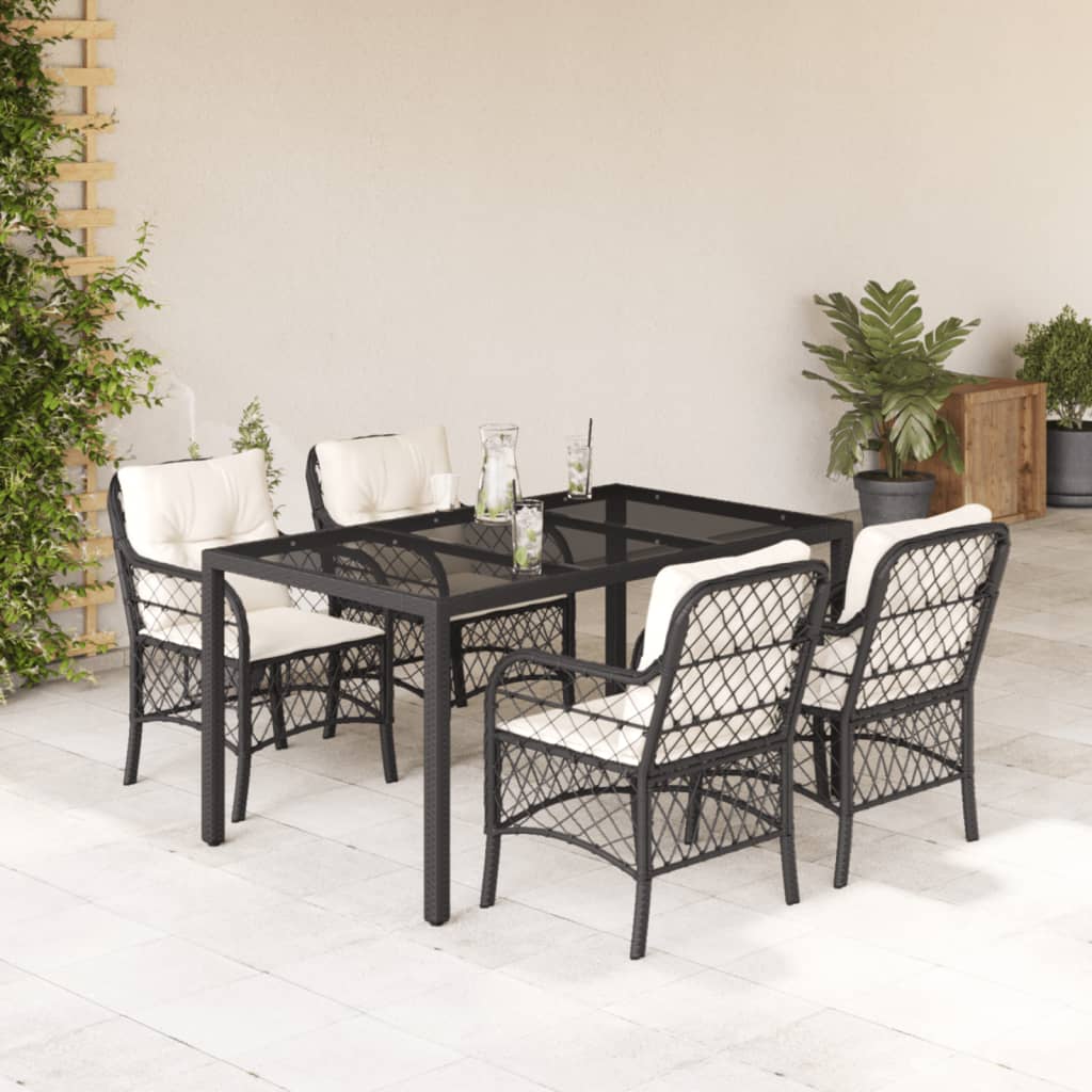 5-Delige Tuinset Met Kussens Poly Rattan