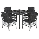 5-Delige Tuinset Met Kussens Poly Rattan