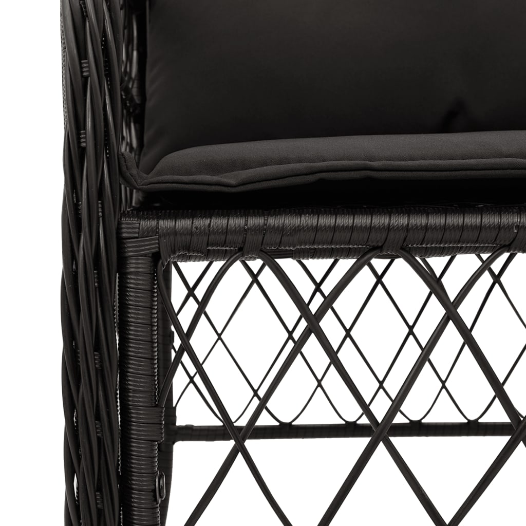 5-Delige Tuinset Met Kussens Poly Rattan