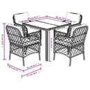 5-Delige Tuinset Met Kussens Poly Rattan