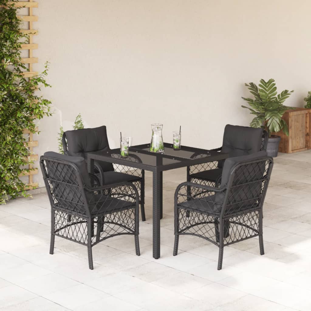 5-Delige Tuinset Met Kussens Poly Rattan