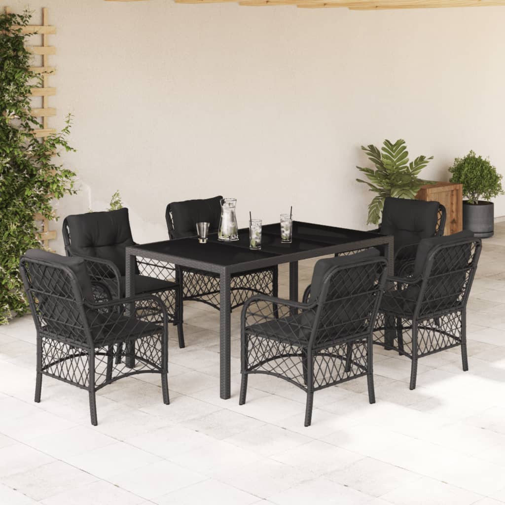 5-Delige Tuinset Met Kussens Poly Rattan