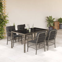 5-Delige Tuinset Met Kussens Poly Rattan
