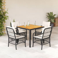 5-Delige Tuinset Met Kussens Poly Rattan