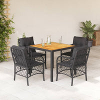 5-Delige Tuinset Met Kussens Poly Rattan