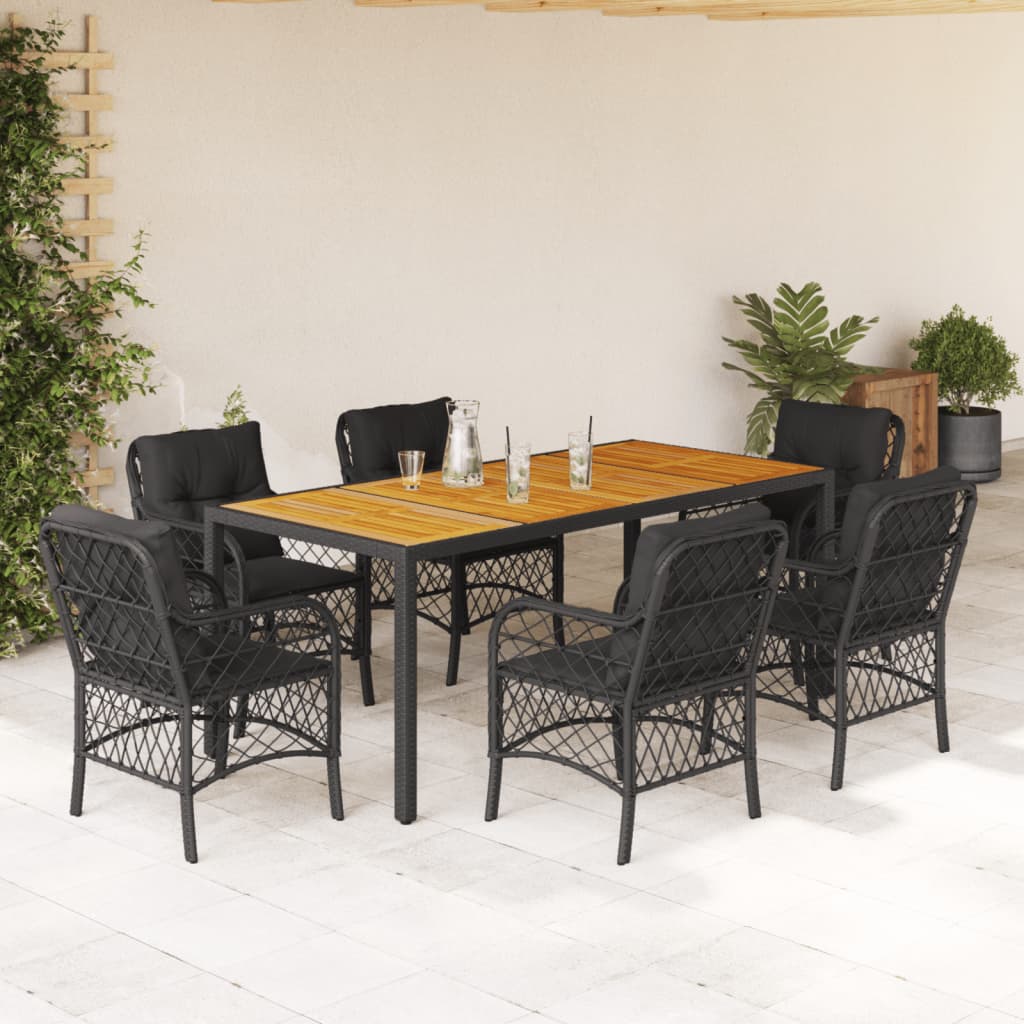 5-Delige Tuinset Met Kussens Poly Rattan