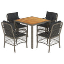 5-Delige Tuinset Met Kussens Poly Rattan