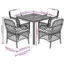 5-Delige Tuinset Met Kussens Poly Rattan