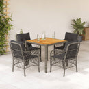 5-Delige Tuinset Met Kussens Poly Rattan